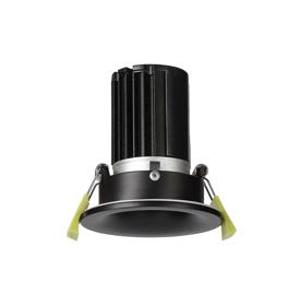 DM200767  Bruve 10 Tridonic Powered 10W 3000K 760lm 24° CRI>90 LED Engine Matt Black Fixed Round Recessed Downlight, Inner Glass cover, IP65